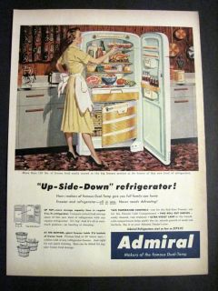 Vintage 1954 Admiral Refrigerator Illustrated Lady in her Kitchen 50s