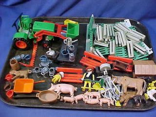 100 1980s PLAYMOBIL Playset FARM Accessories TRACTOR  ANIMALS  TOOLS