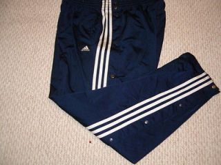 Adidas classic beautiful tear away warm up pants navy w white stripes