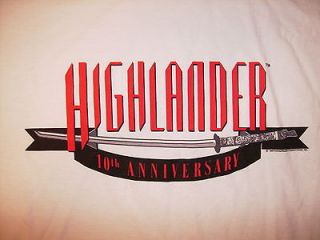 HIGHLANDER 10th ANNIVERSARY T SHIRT vtg 90s 1986 1996 There Can Only