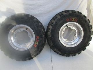 02 RAPTOR 660 MAXXIS FRONT TIRES AND AFTERMARKET RIMS (21X7 10)