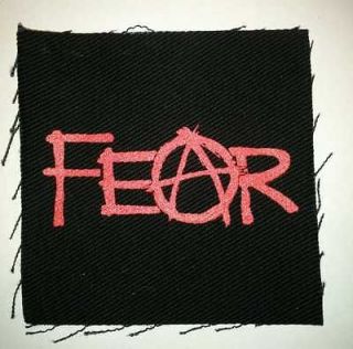 Anarchist FEAR Silk Screen CLOTH PATCH Punk Rocker ANARCHIST Sew on