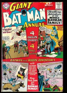 GIANT BATMAN ANNUAL # 7 1964 4 ORIGIN STORIES&4 ADVENT.