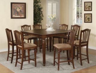 9PC CHELSEA SQUARE COUNTER HEIGHT DINING ROOM TABLE SET 8 STOOL