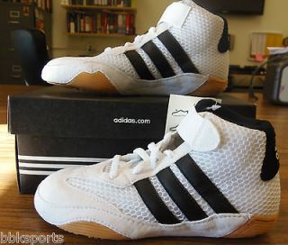 Adidas Mat Hog J 116376 Wrestling Shoes White/Black/GU M2 in size 4.5