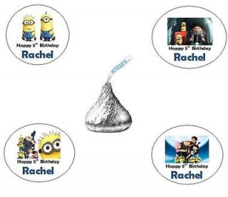 120 DESPICABLE ME PERSONALIZED CUSTOM BIRTHDAY PARTY HERSHEY KISS