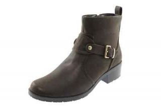 Anne Klein NEW Loyola Brown Belted Motorcycle Ankle Boots Heels Shoes
