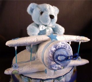 AIRPLANE Baby Shower Diaper Cake TOPPER Decorations
