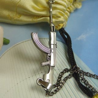 black gun ak47 mini necklace pendant chain vintage new for man womens