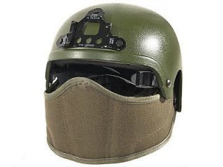 Airsoft SWS Helmet Mounted Face Protector Half Face Nylon Fabric Mask