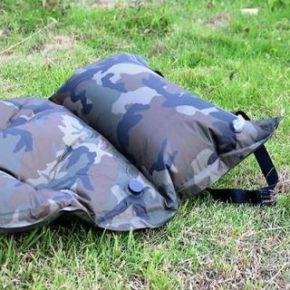 Camouflage Pattern Spliced Pillow Automatic Airbed Single Air Mattress