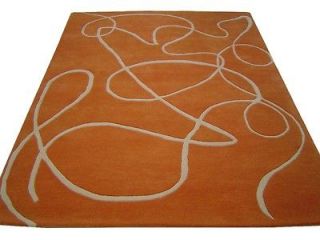 Indian Hand Tufted Modern Designer Wool & Silk Area Carpet Rug