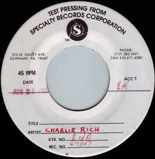 CHARLIE RICH A Man Just Dont Know (**NM TEST 45**) 1980