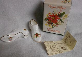 Royal Albert Poinsettia Small Posy Slippers Set of Two in Box