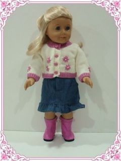 SWEATER+SKIRT+ BACK PACK+TEDDY BEAR/Doll Clothes Fit 18 American Girl