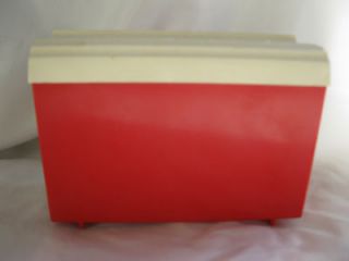 Vintage Retro Red & White Robin Hood Flour Plastic Recipe Box