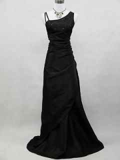 Plus Size Satin Black Ball Gown Wedding/Evening Bridesmaid Dress 24 26