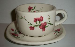 Syracuse China Restaurant Ware Berkeley Cup And Saucer w/Red Flowers