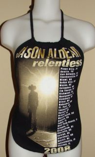 Jason Aldean Reconstructed Concert Tour Shirt Halter Top DiY Small