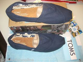 TOMS Womens Canvas Slip On New in Box Navy Blue