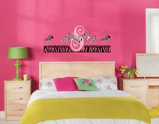 Wall Pattern Decal Kids Room Initial MONOGRAM Name ZEBRAS for ART