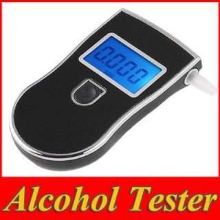 US LCD Digital Breath Alcohol Tester Breathalyzer Test Analyzer + 5