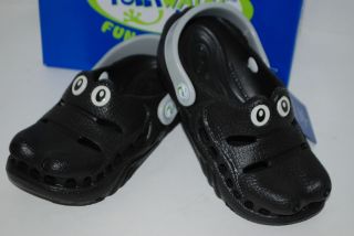 NEW POLLIWALKS BLACK ALLIGATOR GATOR shoes clogs 3D sandals 7 8 9 10
