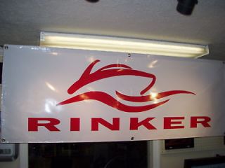 Rinker Boats red on white vinyl banner