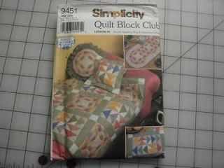 SIMPLICITY PATTERN #9451 QUILT BLOCK CLUB LESSON 6 DOUBLE WEDDING RING