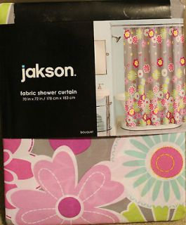 Jakson Bouquet Floral Flower Fabric Shower Curtain Yellow/Pink/Purple