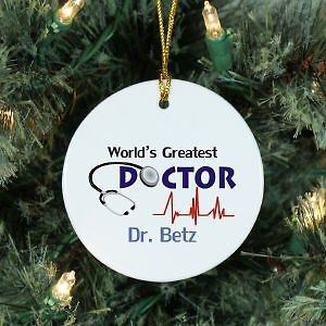 Personalized Doctor Ceramic Christmas Holiday Ornament Medical Student
