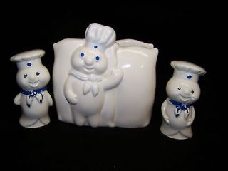 Vintage Pillsbury Dough Boy Napkin Holder and Salt & Pepper Shaker Set