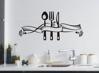 kitchen wall stickers fork spoon knife cuisine cocina kök Küche