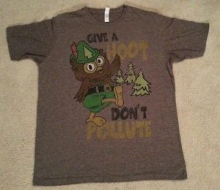 Next level vintage give a hoot dont pollute mens xl shirt nwot