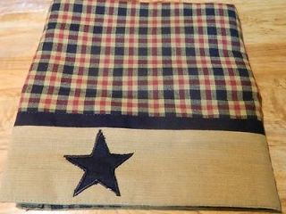 Country Jefferson Star black, tan and burgundy plaid Shower Curtain