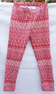 HANNA ANDERSSON 120 (6) Nordic Lapland white & red PULLON leggings