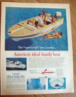 1961 Larson Boat Ad All American 172 Americas Ideal Family Boat
