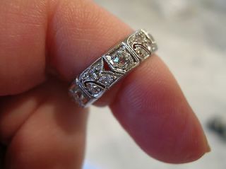 FAB antique platinum diamond eternity wedding anniversary band/ring