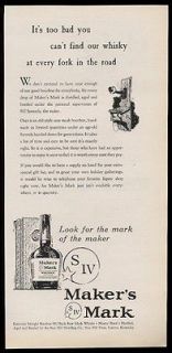 1959 Makers Mark Kentucky Bourbon whisky antique phone & bottle art