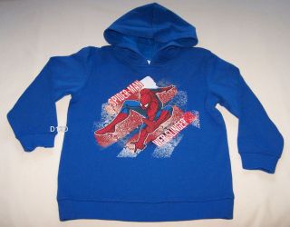 Spiderman Boys Blue Printed Hoodie Jumper Size 6 New