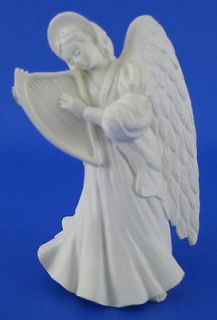 HMK Angel Figurine All White Large Wings Plays Small Harp Halo