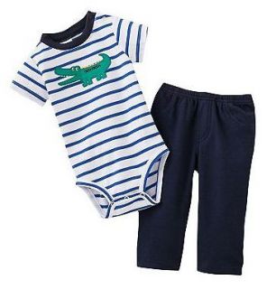NWT Carters Baby Boy Clothes 2 Piece Set Blue Alligator 3 6 9 12 18 24