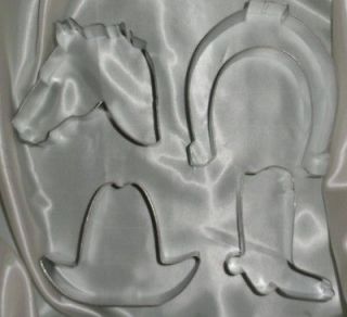 Horse Head, Horse Shoe, Cowboy Hat and Cowboy Boot Cookie Cutters