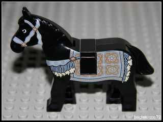 x1 Black Dastans Horse ★ Aksh Blanket 7569 Animal Minifigure NEW