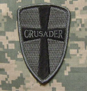 CROSS CRUSADER SHIELD TACTICAL ARMY MORALE ISAF MILSPEC ACU DARK