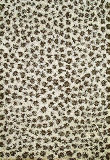 Leopard Print Ivory and Brown Animal Print Area Rug 5x7