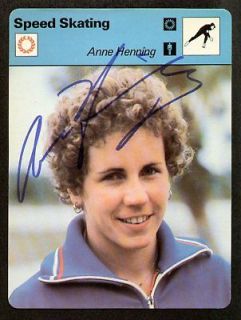 Anne Henning signed autograph 1978 Sportscaster Card