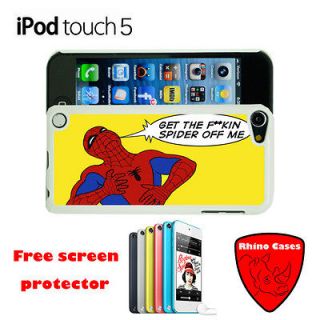 For Apple iPod Touch 5th Gen Funny Cute Spiderman Case/Cover + Screen