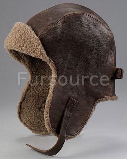 Vintage Distressed Leather Pilot Hat