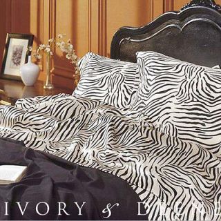 Luxury ZEBRA Print Silk Satin KING SIZE Bed Sheet Set NEW Animal